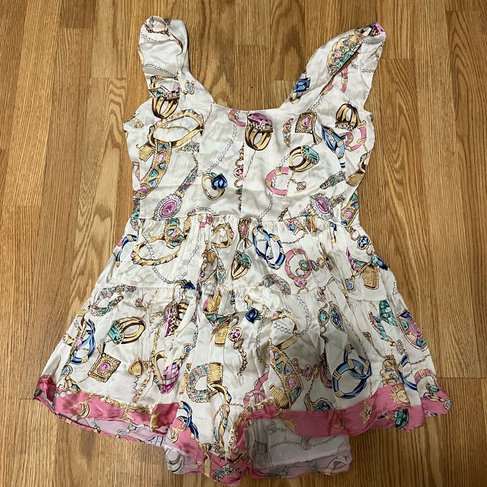 VANESSA MOONEY THE ELISABETH ROMPER DRESS in Jewelry Print Size Large - Picture 9 of 13